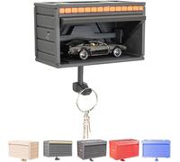 Générique Car Garage Key Holder with Opening Door, Fun & Functional 3D Printed Wall-Mounted Key Organizer, Easy Installation Entryway Key Rack for Car Enthusiasts & Home Decor (Black-A)