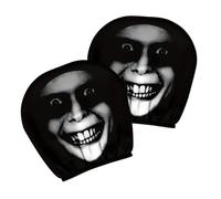 Générique Car Head Rest Covers Set, Halloween Scary Headrest Decor for Auto Seats, Washable Interior Accessories for Cars Pickups Scooters, Fun Travel Gift for Drivers and Riders 26x28cm