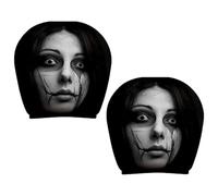 Générique Car Headrest Cover Halloween Scary Face Polyester Seat Protector