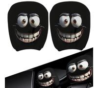 Générique Car Headrest Covers, 2PCS Funny Cartoon Car Seat Headgear, Halloween Headrest Cover, Washable Elastic Head Rest Cover for Auto Interior Decor, Spoof Car Seat Headgear for Man & Women (2PCS)