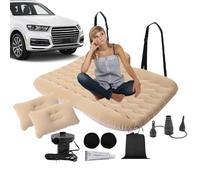 Générique Car Inflatable Bed, Portable Car Air Mattress with Air Pump, Back Seat Sleeping Pad for Travel & Camping, Comfortable, 51.18x31.49 inches (PVC, Flocking)