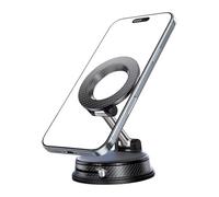 Générique Car Magnetic Mount - Foldable 360 Degree Suction Phone Holder, Compact Adjustable Mobile Stand with Secure Locking Base, Perfect for Vehicles TV Streaming Trucks RVs Trailers