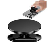 Générique Car Mount - 2.36 inches Phone Holder for Strong Grip, 360° Rotation Double Sided Magnet with Hands Free Function, Mobile Cradle for Automobile Golf Cart Office, Alloy Black, Gift Box