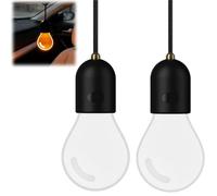 Générique Car-Mounted Decorative LED Bulbs,Hanging Interior Rearview Mirror Ambient Charm Bulb,Creative Glowing Light Bulb with 2 Lighting Mode for Rear View Mirror Ornament Lamp (2)