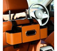 Générique Car Organizer And Storage Box, 3-in-1 Car Backseat Organizer, with 2 Drink Cup Holder, Tissue Box and Storage Hook, for Hold Phone, Drinks, Handbag (C)