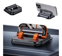 Générique Car Phone Holder 360 Degree Rotation, Horizontal and Vertical Screen Adjustment Angle, Suction Cup Fixed Non-Slip Mobile Phone Holder Suitable (Orange)