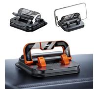 Générique Car Phone Holder 360 Degree Rotation, Universal 360 Dashboard Phone Holder, with Parking Sign, Foldable Design, Stable and Anti-Slip for Smartphones (Orange)