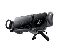 Générique Car Phone Holder, Phone Mount, ABS Material Strong Magnet Fast Charging Foldable 360 Rotation Compact Stable Grip Adjustable Angle, Wireless Charger for Car Vehicle SUV Travel, Black