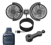 Générique Car Seat Fans for Baby, Portable Double Head Usb Fan, Powerful Electric Air Circulation, 12.2x5.51 Inches 360 Degree Rotatable Vehicle Rear Headrest Fans