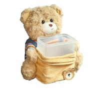 Générique Car Trash Bin - 2 in 1 Cute, Plush Bear Multifunctional Waterproof Auto Organizer, Truck Trash Can for Home Desk Table Bedside Dresser Camping Bedroom Travel Party Vehicle Snacks