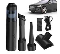 Générique Car Vacuum - Rechargeable Air Blower Car Cleaner with Complete Accessories | 19000Pa Handheld Blow Suction Cleaner, 4 in 1 Air Duster for Ćar, Office, Truck, Pet, Dust, Floor, Carpet