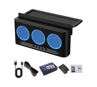 Générique Car Window Fan - 3 Outlets Solar Powered Exhaust Radiator - Car Exhaust Fan for Improves Ventilation, Reduces Heat Build Up, Ideal for Highway, Road Trip, and Daily Driving Comfort