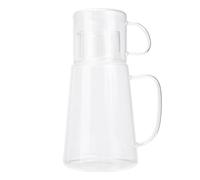 Générique Carafe à Eau en Verre Borosilicate 1300 Ml Couvercle, Grosse Capacité, Pot à Eau Froide Transparent Cuisine, Bureau et Maison, Bouilloire à Boissons Rafraîchissantes