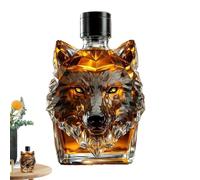 Générique Carafe À Whisky, Bouteille En Verre, Carafes À Liqueur, Coupe À Vin À Crête De Loup, Décoration De Bouteille En Verre À Whisky Gravée Sur Le Thème Du Loup Vintage Pour Bar, Maison, Fête