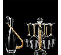 générique Carafes à vin en Cristal de Style Nordique, Coffret Cadeau en Feuille d'or Clair, Ensemble de Cocktails pour fêtes de Famille (doré)
