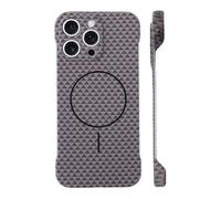 Générique Carbon Fiber Phone Case for iPhone 12/13/14/15/16 Pro Max - Magnetic Charging Compatible, Ultra-Thin Frameless Hard Pc Slim Case (15,Gold)
