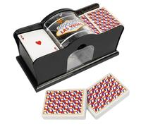 Générique Card 2 Deck 9.06x4.33x4.33 inches | Poker and Dealing Machine Blackjack Poker 2 Free Decks of Playing Cards Easy to Use Manual Card Mixer Hand Cranked