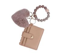 Générique Card Holder, Card Wallet, Plush Design Fashionable Cute Accessory Lightweight Build Compact Size Sturdy Strap Colorful Beads Versatile Stylish Easy Carry, Womens Purse for Storage