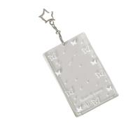 Générique Card Holder, Portable Hard Badge Holder, Trading Card Sleeves, Acrylic Practical Photo, Keyring Solid Case for Phones, Keys, Wallets, and Bags, Butterfly, Star