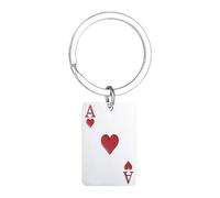 Générique Card Keychain, Red Spades Playing Card Pendant, Creative Keyring and Car Key Holder, Special Identity Expression, Small Bag Charm Accessory, Birthday Gift, 1.18 x 0.79 Inches
