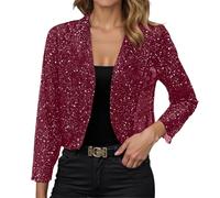 générique Cardigan à Paillettes pour Femme, DéContracté, éLéGant, Ouvert sur Le Devant, BoléRos, Paillettes Scintillantes, Manteau LéGer à Manches Longues pour SoiréE, Club, Cocktail, Mariage S-XXL
