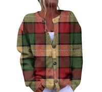 Générique Cardigan De Noel Femme Manche Longue, Pull Femme Tricot Impression Bouton Col Rond, Cardigans Elegant Respirante Pulls Tricot Vintage Exquisite Beige XL