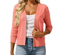 Générique Cardigan Femme Chic et Elegant,Cardigan léger Femme en Dentelle crochetée Manches Trois avec étole tricotée élégant pour Toutes Occasions Confortable et stylé