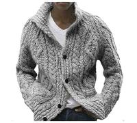 Générique Cardigan Homme Veste en Maille Ouvrez-Front Coupe Ajustée À Manches Longues Doux Et Confortable Automne Hiver Chaud Sweater Moderne Couleur Unie Tricot Outwear Cardigan Sweater