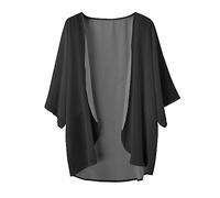 Générique Cardigan Kimono en Mousseline de Soie pour Femme, Haut habillé d'été Ample Ouvert sur Le Devant pour Femme