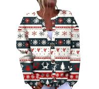 Générique Cardigan Noel Femme Manche Longue, Vetement Femme Hiver Bouton Impression Col Rond, Cardigans Souple Exquisite Pulls Tricot Doux Classique Marine XXL