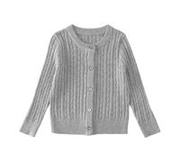 Générique Cardigan rétro en Lin col Rond, Grosse Maille pour garçons et Filles, Pull Confortable légant Enfants, idéal Les Petits