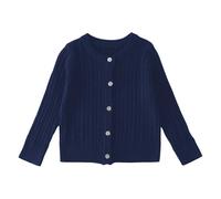 Générique Cardigan rétro en Lin col Rond, Grosse Maille pour garçons et Filles, Pull Confortable légant Enfants, idéal Les Petits