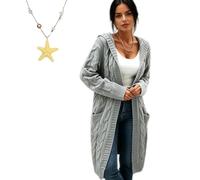Générique Cardigan Sweaters for Women Long Sleeve Open Front with Pockets, Lightweight Womens Cable Knit Cardigan Sweater Outerwear (Gray,TG)