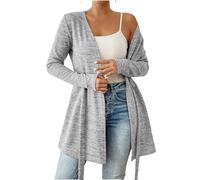 Générique Cardigan Tricot pour Femme 2025 Manches Longues Col Rond Mi Longues Mode Automne Cardigan Top Léger Décontractés Chaud Gilet Crochet Ouverture Frontale