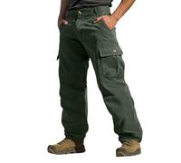 Générique Cargo Homme Large de Travail Vêtements Pantalon Baggy Peche Tactique Grande Taille Multipoches Cote de Travail Trekking Pantalon Cargo Homme Militaire Vert armée XXL