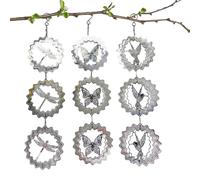Générique Carillons éoliens d'extérieur,3 Pièces Carillon Éolien Réfléchissant Antirouille Décoration | Set de disques effarouche-Oiseaux - pour Porche, Jardin, Balcon, terrasse, fenêtre, intérieur