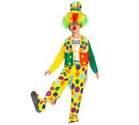 Générique Carnaval Enfant avec Combinaison Vêtements de Clown, Costume Enfant Carnaval Clowns, Fancy Dress Costumes pour Carnavals Halloween Cosplay Cirque et Fête Aniversaire