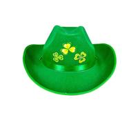 Générique Carnaval St Patrick Day Party Performance Chapeau, Chapeau de Cowboy Western Imprimé Trèfle Porte-Bonheur, Accessoires de Déguisement pour Magicien Spectacle, Fête à Thème, Taille Unique
