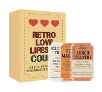 Générique Carnet De Chèques Cadeaux Pour Lui | 24 Pièces Carnet de Coupons pour Couple pour Lui - Carte Vintage pour Épouse Petit Ami Mari Petite Amie - Épouse Petit Ami Copine Saint-Valentin