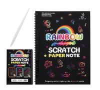 Générique Carnet de Grattage - Carnet de Dessin à Gratter,Livre de Dessin à Gratter Sans Danger pour avec Stylo en Bois pour École Maternelle et Préscolaire