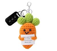 Générique Carotte Positive, au Crochet | Carotte au Crochet drôle Faite à la Main - de Fruits tricotée de Motivation, Jouet à Tricoter en Laine, Fruit de Soutien émotionnel pour la Famille des ami