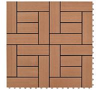 Générique Carreaux de terrasse 30x30 cm 11 pcs Marron WPC 1 m2,Quincaillerie,Matériaux de Construction,Tapis & revêtements de Sol,Brun,8.6 KG,41550