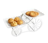 Générique Carriage Shaped Tiered Serving Stand - Elegant Hollow Cake Display Rack | Serving Tray | Double Layer Dessert Tray For Cupcakes, Candy, Pastries, Buffet, Wedding & Party