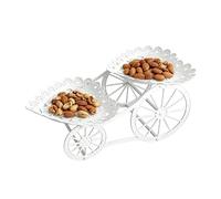 Générique Carriage Shaped Tiered Serving Stand - Elegant Hollow Cake Display Rack | Serving Tray | Double Layer Dessert Tray For Cupcakes, Candy, Pastries, Buffet, Wedding & Party