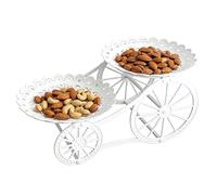 Générique Carriage Shaped Tiered Serving Stand - Elegant Hollow Cake Display Rack | Serving Tray | Double Layer Dessert Tray For Cupcakes, Candy, Pastries, Buffet, Wedding & Party