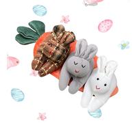 Générique Carrot Bunny Plush Toy, Funny Cartoon Vegetable Pocket Plush, Soft Short Fabric with PP Cotton, Cuddly Bunny Doll for Living Room, Bedroom, and Bedside Decor, 18x9.5cm