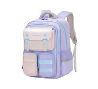 Générique Cartable École Primaire Léger -Charge Sac à Dos Ergonomic Volume 1/3/6 Pochettes Fille Garçon 5-10 Ans Usage Quotidien Tissu Imperméable Résistant Entretien (Purple, M)