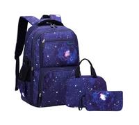 Générique Cartable Écolier pour Filles Garçons Sac à Dos Léger Trois Pièces avec Poche Crayon et Lunchbox Ensemble Scolaire Quotidien pour Adolescents Étudiants (Dark Blue2, One Size)