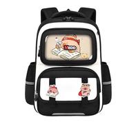 Générique Cartable Écolier Primaire Léger Sac À Dos Collégien Grande Compartiments Rangement Optimisé Matériau Imperméable Résistant Usage Quotidien Scolaire Transport Confortable (Black, One Size)