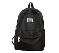 Générique Cartable Femme Junior Lycée Étudiants Grande Capacité Japonais Double Sac À Bandoulière 2023 Nouveau Sac À Dos Polyvalent (Black, One Size)